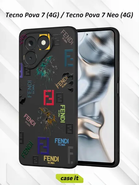 Case it Чехол на Tecno Pova 7 Neoс принтом Fendi