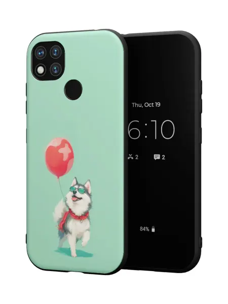QuestCase Чехол на Xiaomi Redmi 9C с принтом Хаски