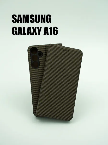Not typical Чехол-книжка на Samsung A16 карбон коричневый