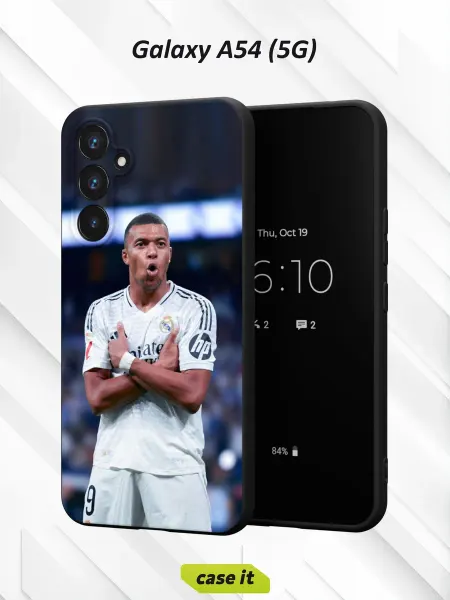 Case it Чехол на Samsung A54 5G Kylian Mbappé in a white uniform