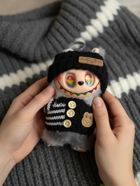 Лабубу игрушка мягкая брелок в одежде