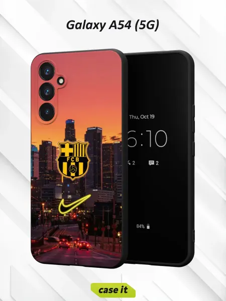 Case it Чехол на Samsung A54 5G с принтом фон вечернего мегаполиса