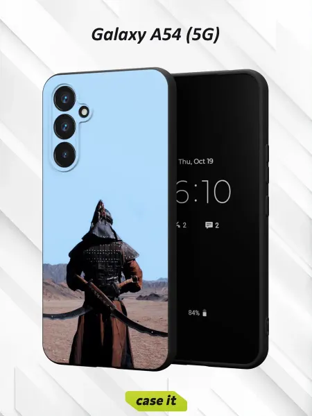 Case it Чехол на Samsung A54 5Gс принтом воин в снаряжении