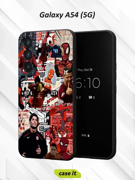 Case it Чехол на Samsung A54 5Gс принтом Футбол и Человек-паук