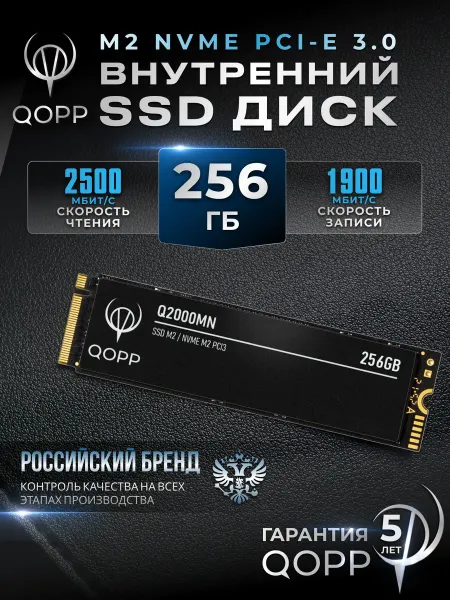 QOPP SSD PCI-E 3.0 накопитель M.2 NVMe 256GB жесткий диск
