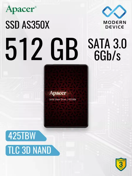 Apacer Накопитель 2.5" SSD 512GB AS350X (AP512GAS350XR-1)