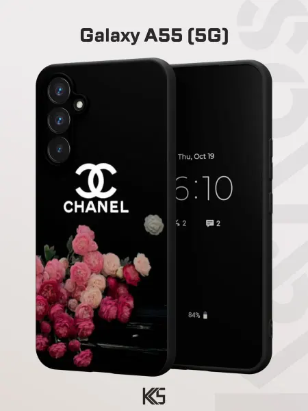 Варибрус Чехол на Samsung A55 (5G) с принтом Chanel и розы