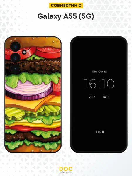DesignOnCase Чехол на Samsung Galaxy A55 (5G) с принтом Крабсбургер