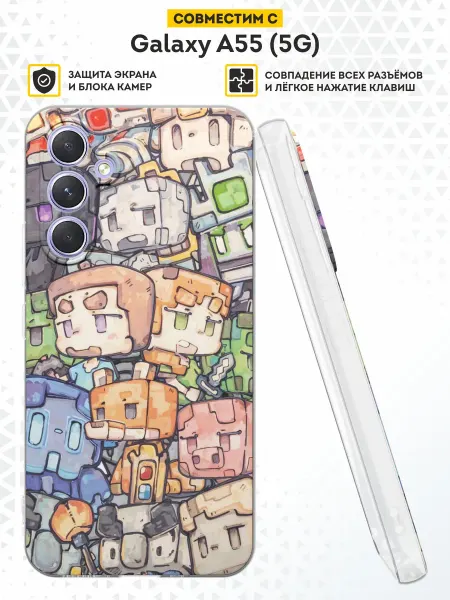 DesignOnCase Чехол на Samsung Galaxy A55 (5G) с принтом Майнкрафт