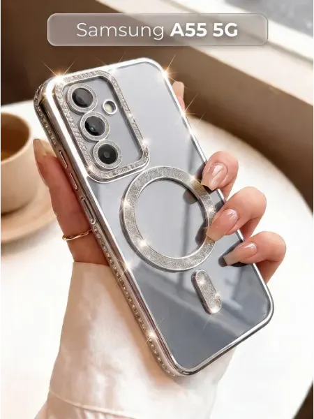 ЧЕХОЛБЕРИ Чехол со стразами и MagSafe на Samsung Galaxy A55 5G
