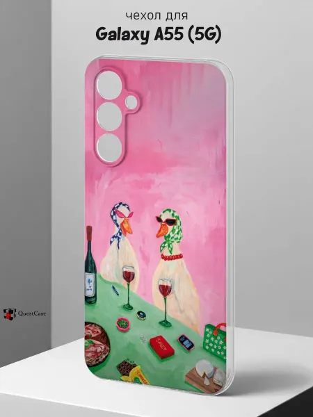 QuestCase Чехол на Samsung A55 (5G) с принтом Гуси