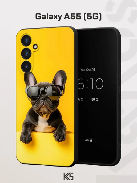 Варибрус Чехол на Samsung A55 (5G) с принтом Крутой бульдог