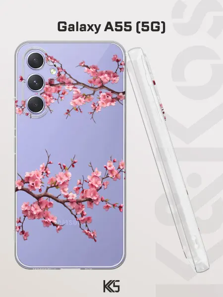 Варибрус Чехол на Samsung A55 (5G) с принтом Ветка сакуры