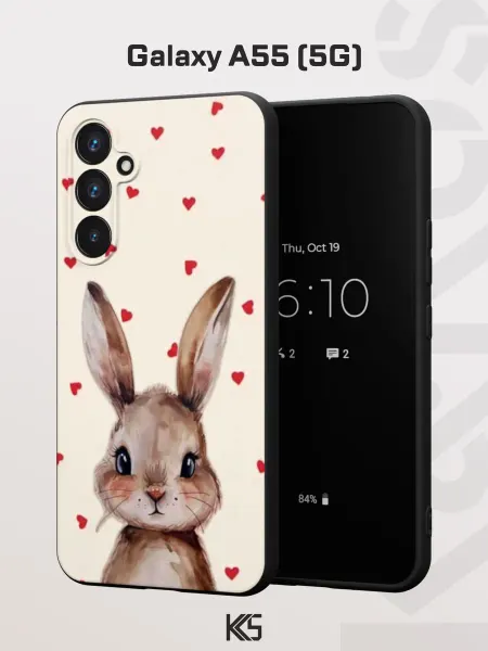 Варибрус Чехол на Samsung A55 (5G) с принтом Влюбленный зайка