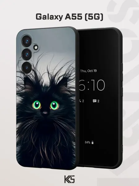 Варибрус Чехол на Samsung A55 (5G) с принтом Розовый котик