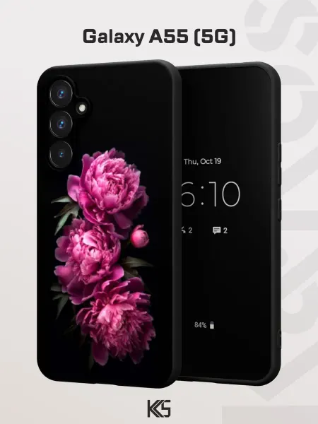 Варибрус Чехол на Samsung A55 (5G) с принтом Пышные пионы