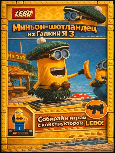 Конструктор Минифигурка Миньон Гадкий Я Стюарт