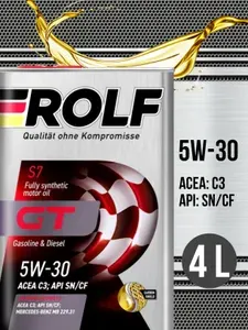 ROLF gt 5W-30 Масло моторное, Синтетическое, 4 л