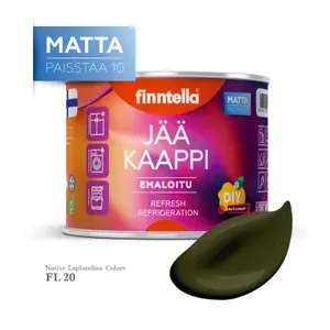 Краска для холодильников и бытовой техники FINNTELLA JAA KAAPPI Matta, матовая. Цвет KOMBU (буро-зеленый), 0,45л