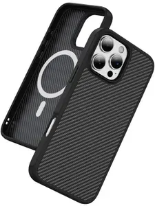 ZAZPOL Чехол для iPhone 16 Pro Max/ айфон 16 Pro Max/ 16 про макс магнитный, совместимый с MagSafe (магсейф) карбоновый дизайн, противоударный