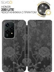 Чехол-книжка на Honor 200 lite с принтом Дыхание розы, bkb