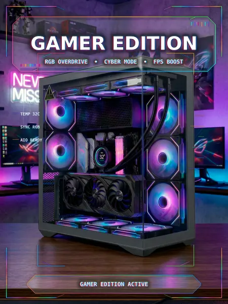 Eurocase Игровой корпус для ПК EATX аквариум с вентиляторами 5x140мм