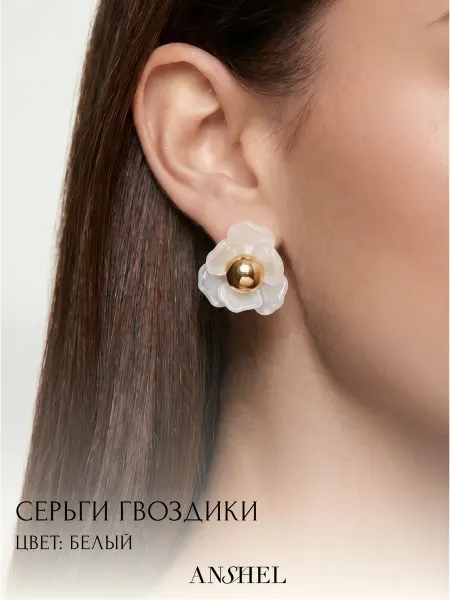 ANSHEL Серьги гвоздики крупные бижутерия