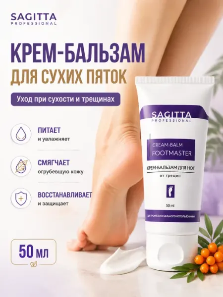 Sagitta Крем - бальзам для ног от трещин 50 мл