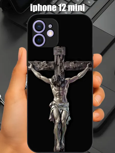 CaseONEshop Чехол на iphone 12 mini с принтом Иисус крест
