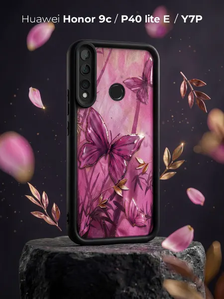 ЧЕХОЛБЕРИ Чехол с бабочками на Honor 9C, Huawei P40 Lite E, Huawei Y7P
