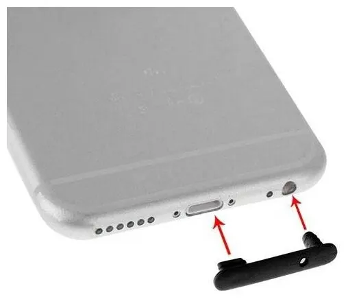 Заглушка Twin для iPhone 6 / 6S (черная) в разъем для зарядки и в разъем для наушников