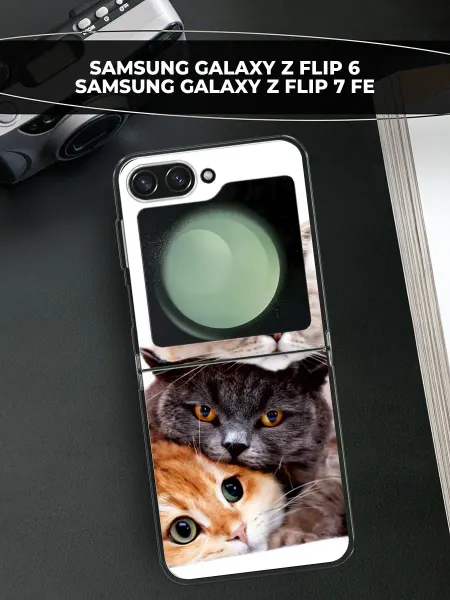 Samsung Чехол на Galaxy Z Flip 6 Z Flip 7 FE с котиками