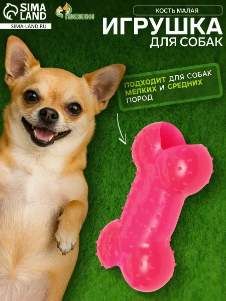 Пижон Игрушка жевательная суперпрочная Кость малая, 8,5 см