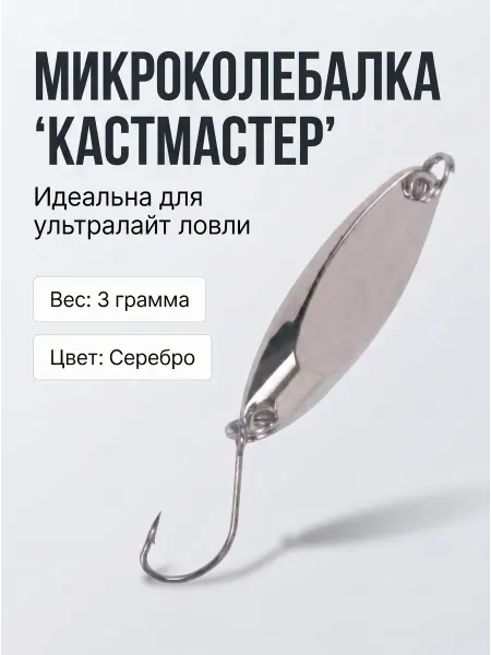 Микроколебалка кастмастер серебро 3 гр