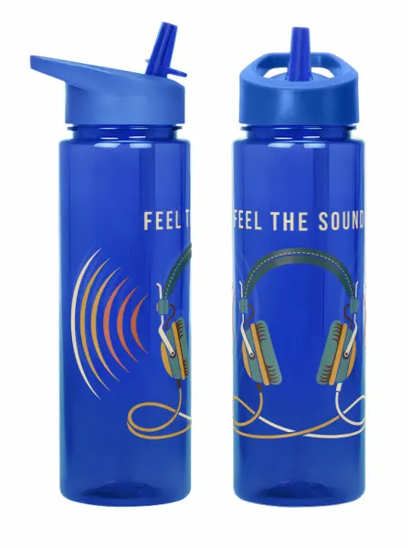FUN.ru Бутылка синяя с принтом Feel the sound наушники му