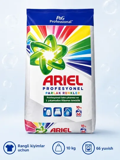 Ariel Professional Parlak Renkler стиральный порошок для цветных вещей, 10 кг, 66 стирок