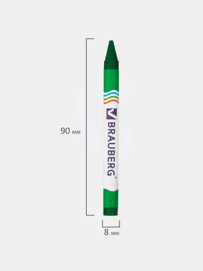 Восковые карандаши BRAUBERG, ПИФАГОР 6 цв., 1шт