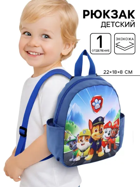 Рюкзак детский с боковыми карманами 22×18×8 см, Щенячий патр