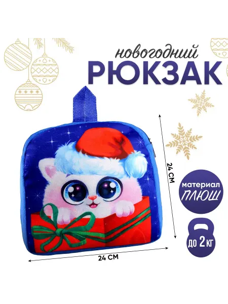 Теропром 9581206 Рюкзак детский "Котик в шапке", 24х24 см