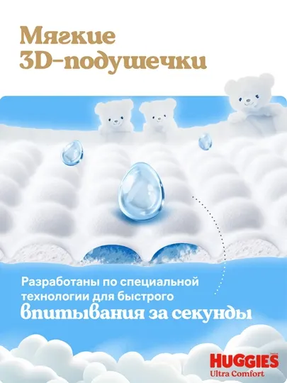 Подгузники трусики Huggies Ultra Comfort для девочек размер 6 (15-25 кг) 38 шт