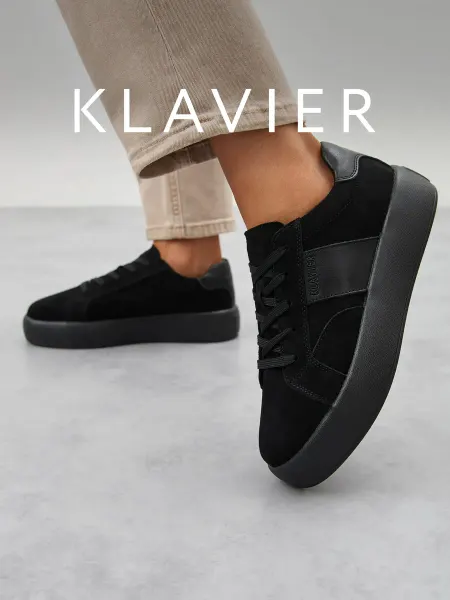 KLAVIER Кеды черные женские замшевые