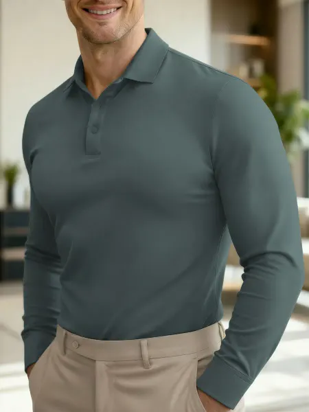 GRОТОNER SHIRT Рубашка поло приталенная с длинным рукавом