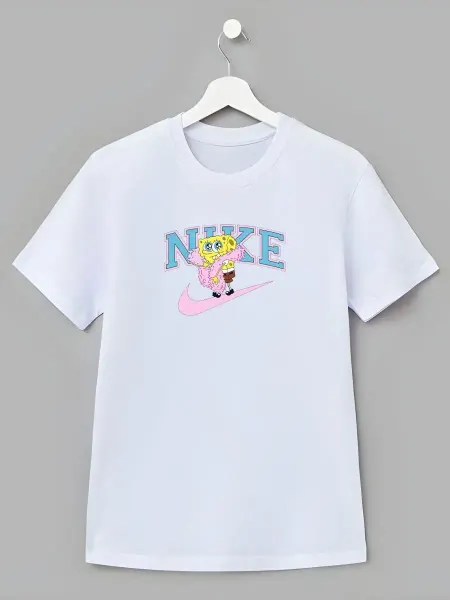 Nuobi Kids Детская Футболка Спанч Боб Патрик Мультяшный Принт Nike