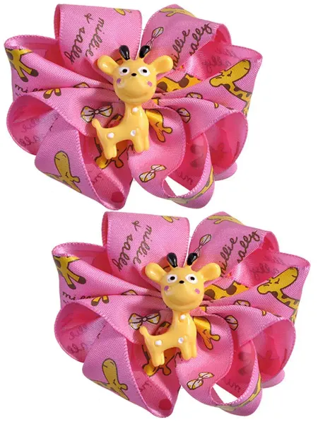 Baby's joy Банты на резинке с жирафом для девочки 2 шт