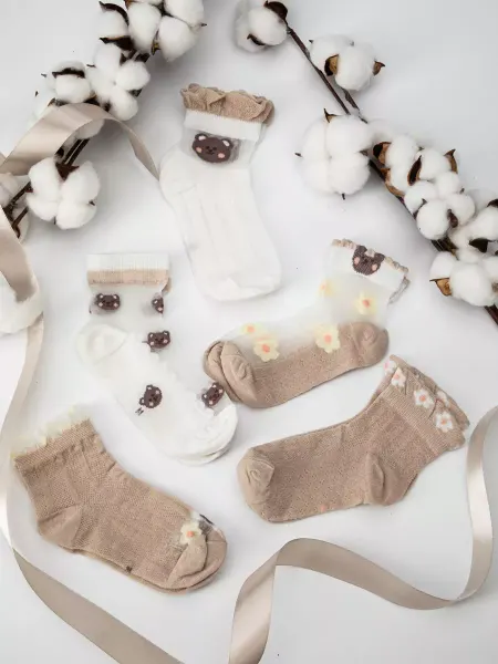 MaviKids Носки для девочки набор в садик летние детские капроновые