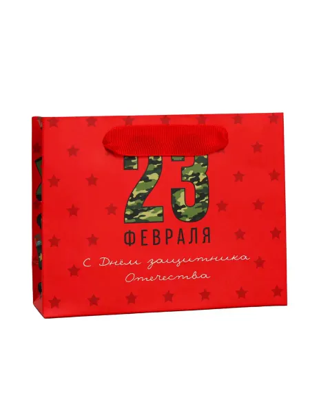 Дарите Счастье Пакет ламинированный горизонтальный «С 23 февраля»,10 шт