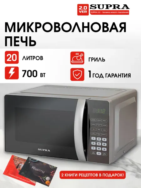 SUPRA Микроволновая печь, 6 автопрограмм, гриль Микроволновка