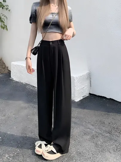 Брюки женские, классические, на высокой посадке с резинкой, S - XXL