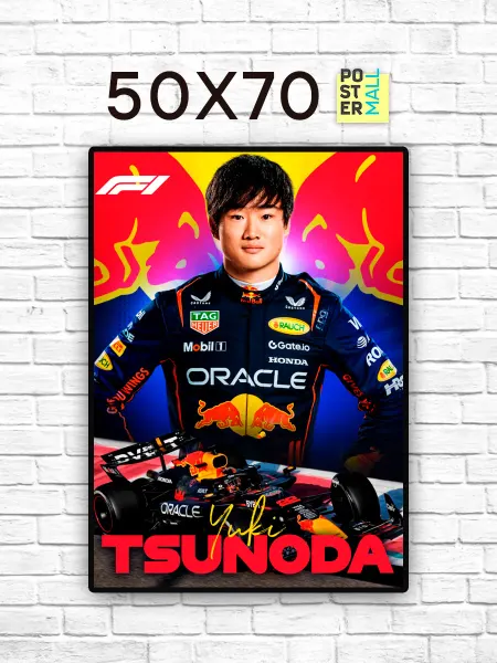 Poster Mall Постер на стену Автоспорт - Формула 1 - Юки Цунода 50х70