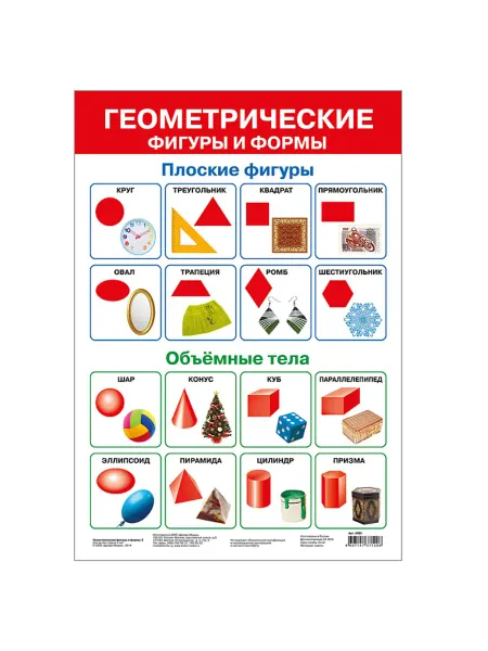 ДРОФА Плакат геометрические фигуры и формы для детей